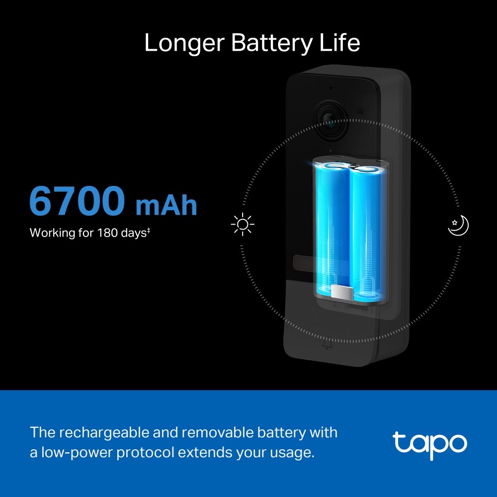 TP-link Tapo D230S1 Chytrý video zvonek KIT, 2K, 5MP, 5200mAh