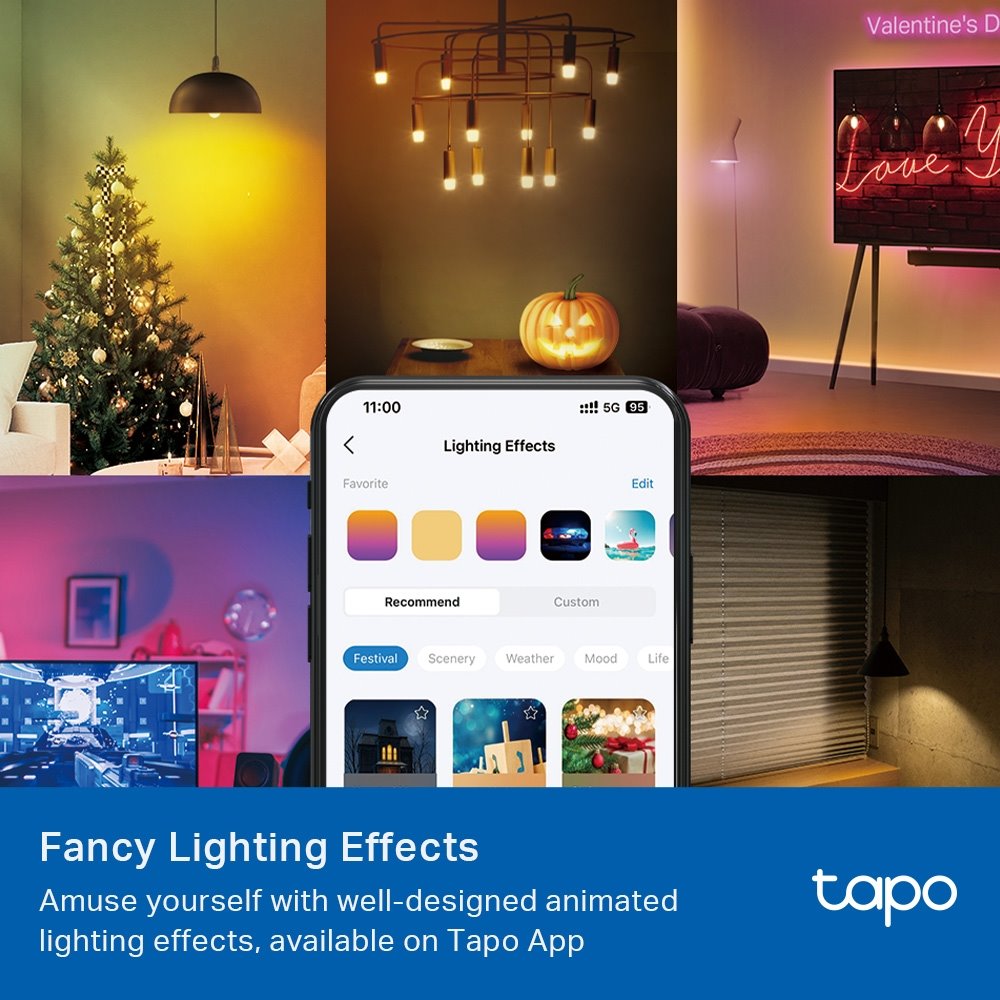 TP-link Tapo L430P Chytrá Wi-Fi LED žárovka, barevná, 2500-6500K, E14