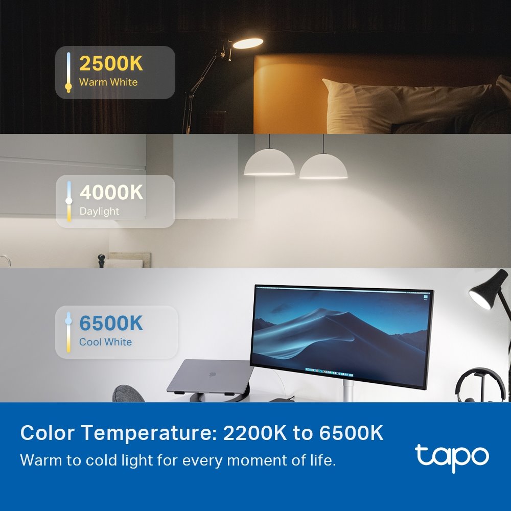 TP-link Tapo L535E, Chytrá Wi-Fi LED žárovka barevná, 2500-6500K, E27