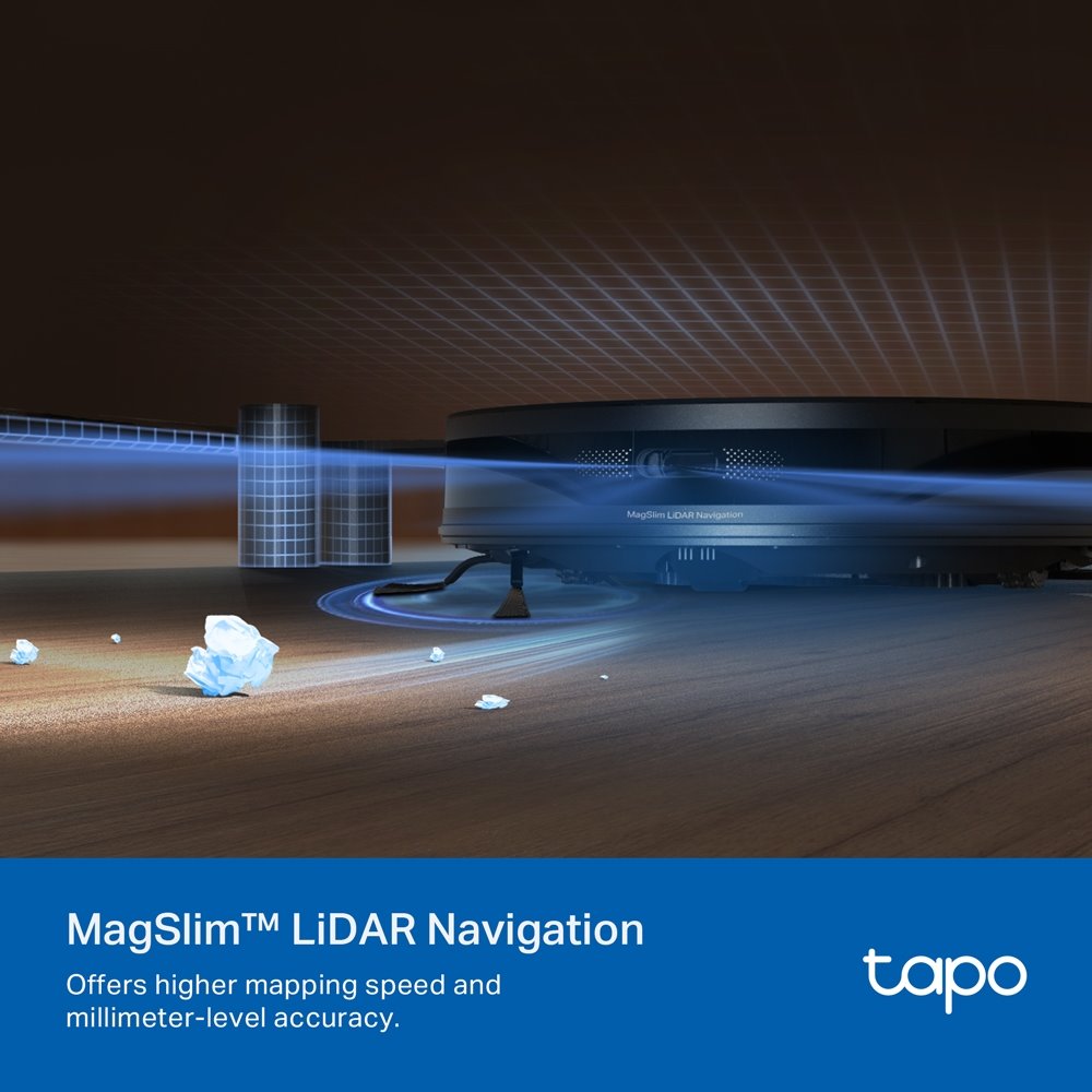 TP-link Tapo RV20 Max robotický vysavač a mop, 5300Pa, MagSlim LiDAR, ultra tenký profil 8,3 cm