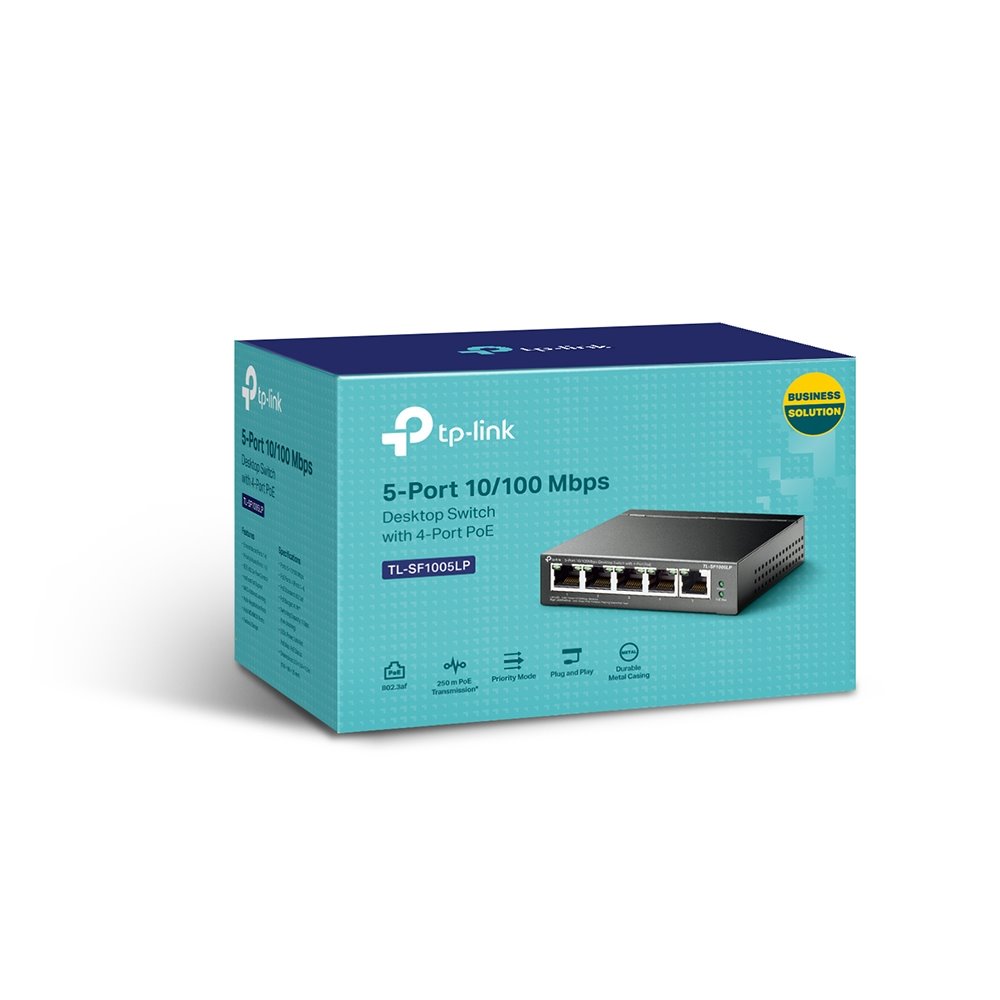 TP-link TL-SF1005LP Switch 5x 10/100M, 4x PoE (41W), Unmanaged, Desktop