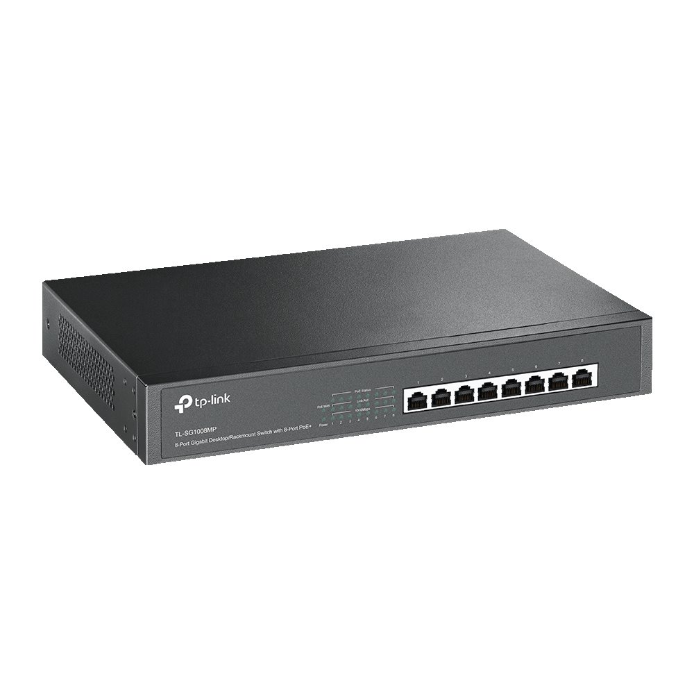 TP-link TL-SG1008MP Switch 8G, 8x PoE+ (153W), Unmanaged, Rack