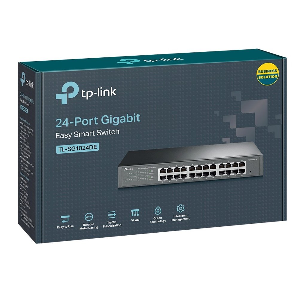 TP-link TL-SG1024DE Switch 24G, Easy Smart, kovový, VLAN, QoS, Rack