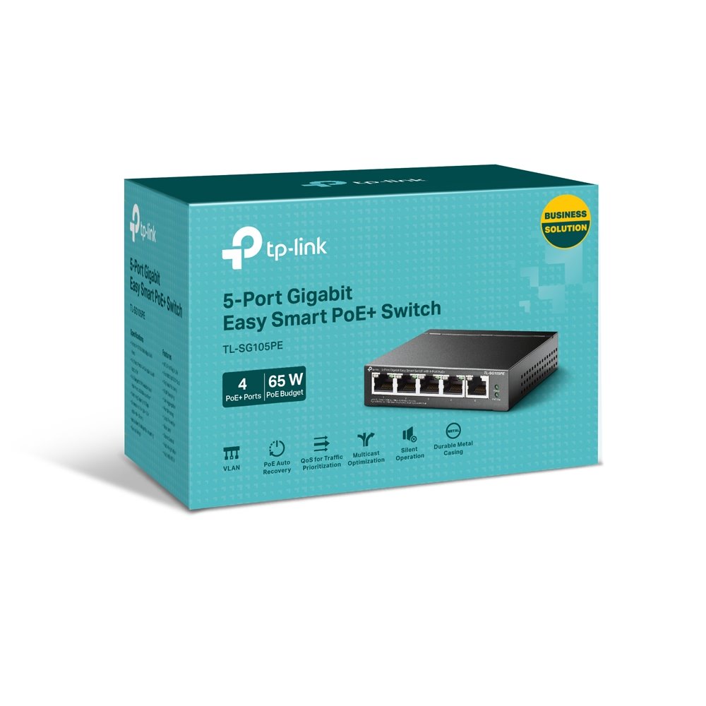 TP-link TL-SG105PE Switch 5G, 4x PoE+ (65W), Easy Smart, Desktop