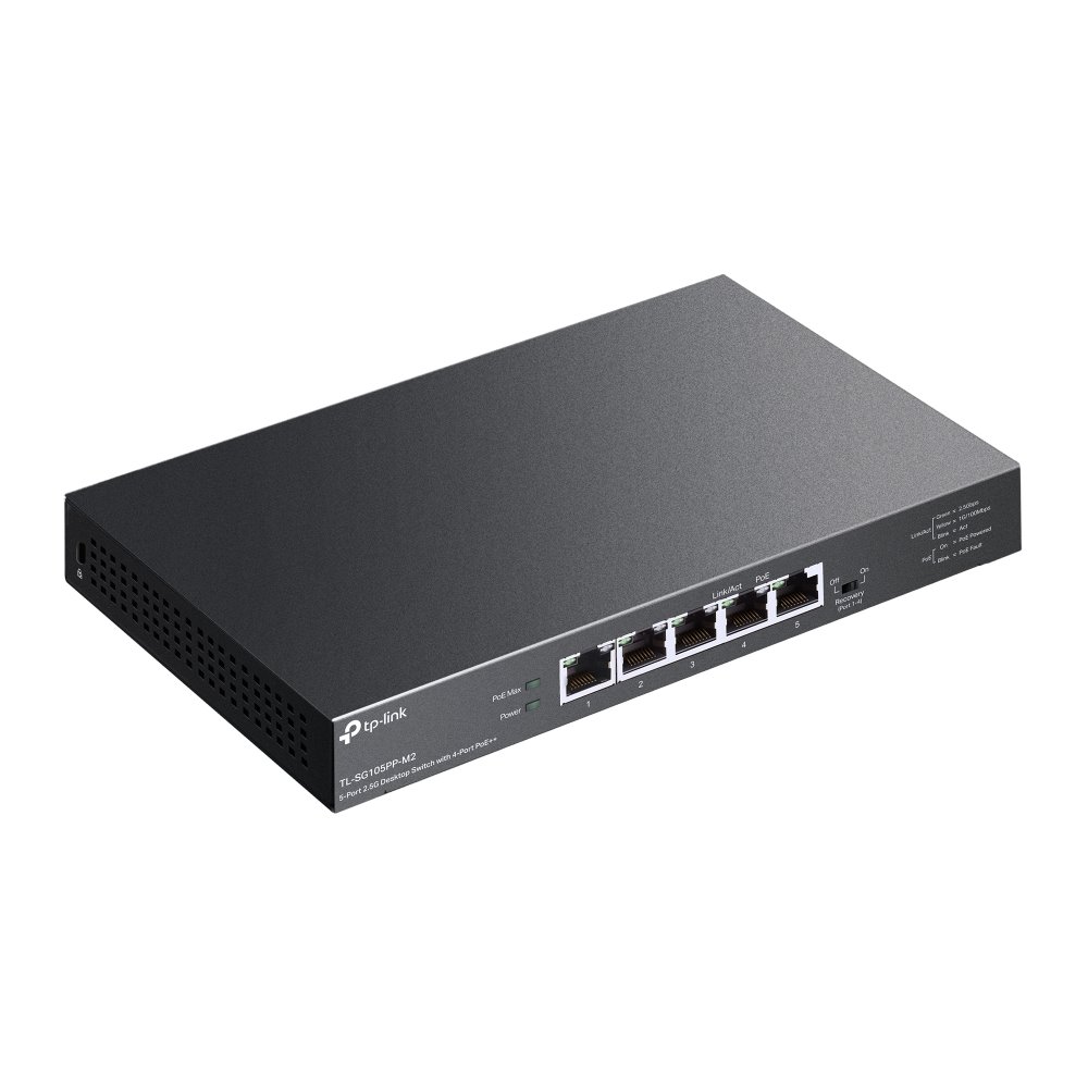 TP-link TL-SG105PP-M2 Switch 5x 2.5G, 4x PoE++ (120W), Unmanaged, Desktop
