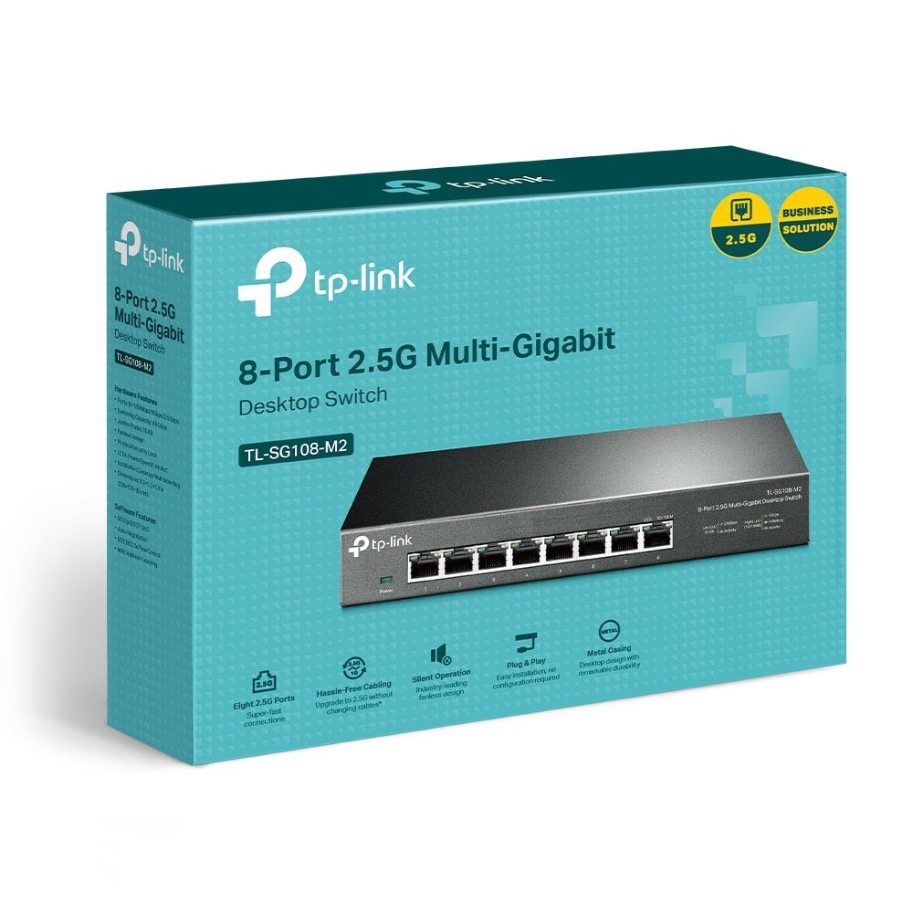 TP-link TL-SG108-M2 Switch 8x 2.5G, kovový, Desktop