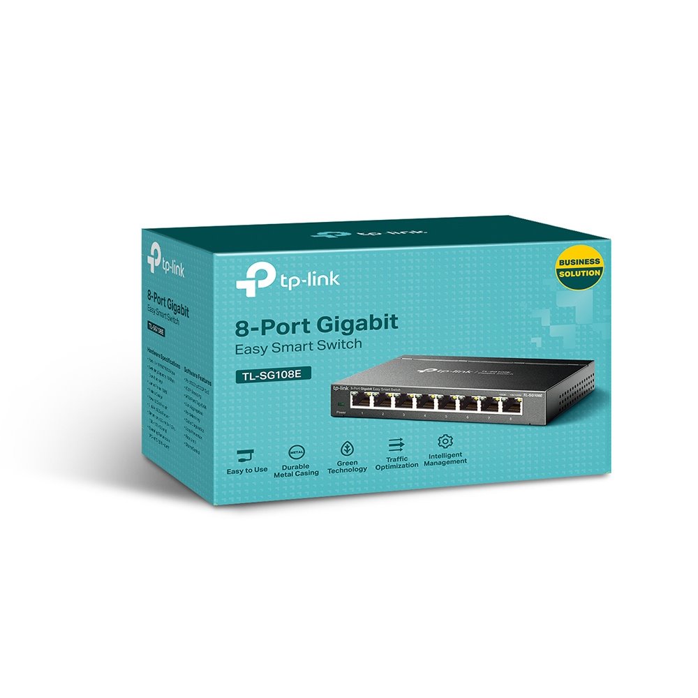 TP-link TL-SG108E Switch 8G, Easy Smart, kovový, VLAN, QoS, Desktop