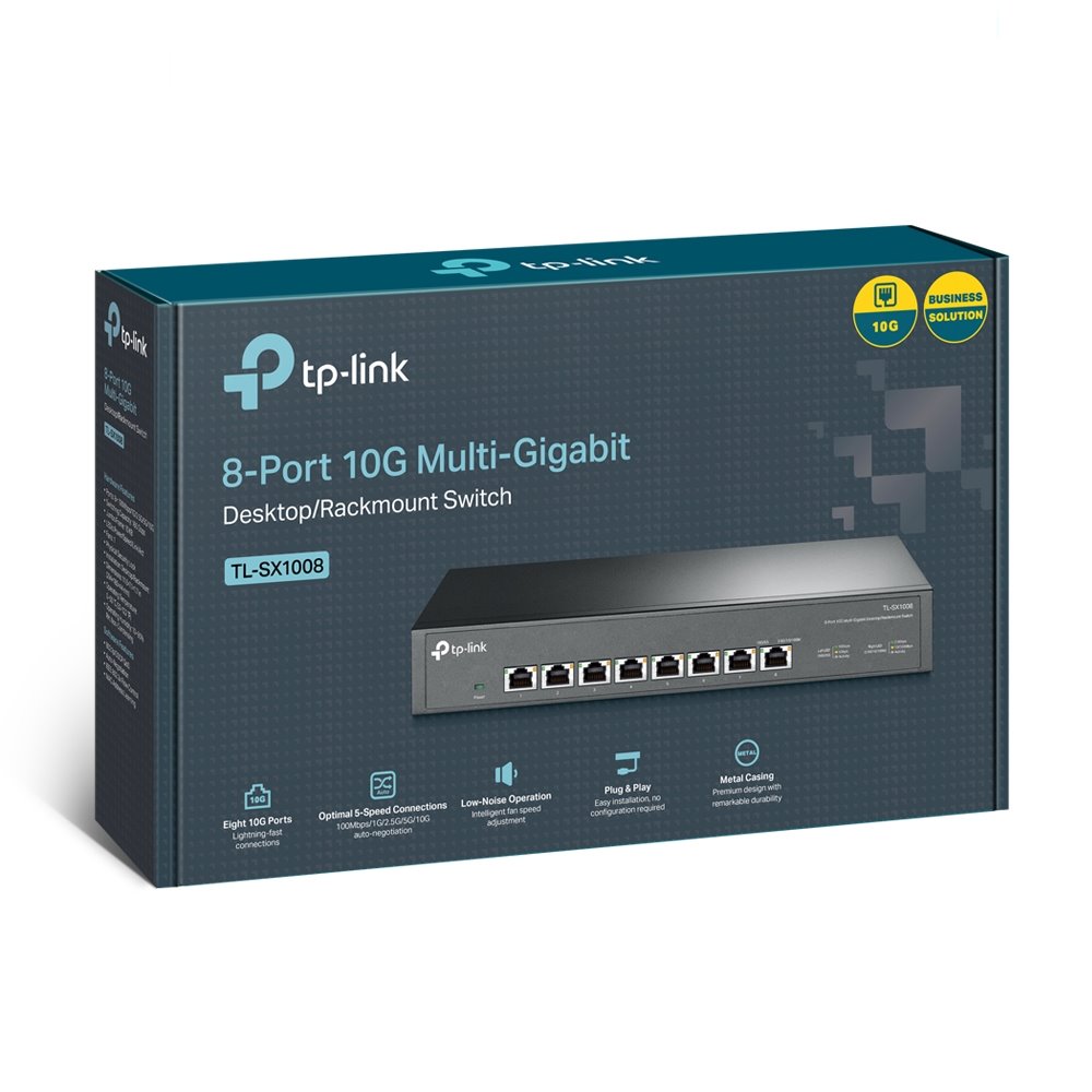 TP-link TL-SX1008 Switch 8x 10G, kovový, Desktop/Rack