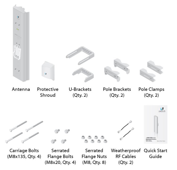 Ubiquiti Anténa sektorová AM-5AC21-60 AirMax, 2x2 MIMO 5 GHz, 21 dBi, 60°