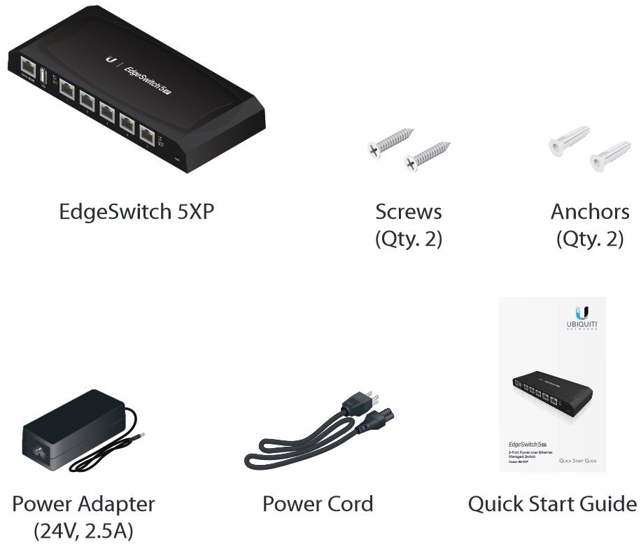 Ubiquiti EdgeSwitch ES-5XP, 5x Gb PoE (24V), PoE budget 60W
