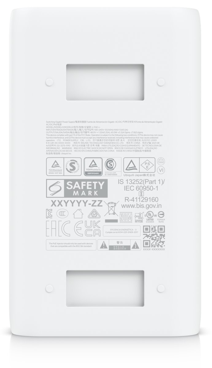 Ubiquiti Gigabitový PoE++ Adapter U-PoE++, 48V/1,25A (60W)