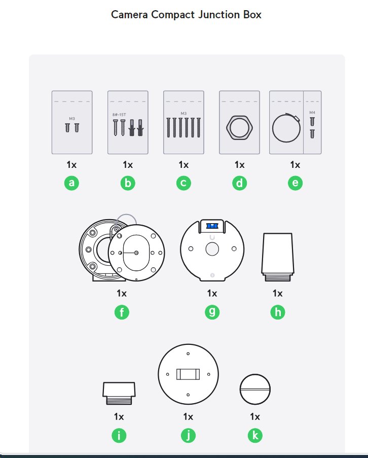 Ubiquiti krabice Compact Camera Junction Box - odolná krabice proti neoprávněné manipulaci pro kamery Unifi Ultra, bílá