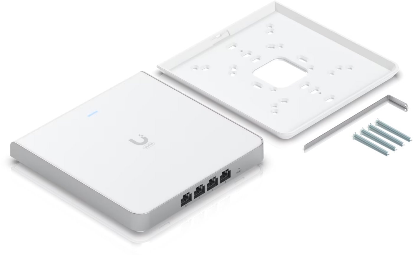 Ubiquiti Přístupový bod Multi-band UniFi U6 Enterprise In-Wall, WiFi 6E, Swittch 4-port 1Gb, MIMO 2.4/5/6 GHz, PoE in/ou