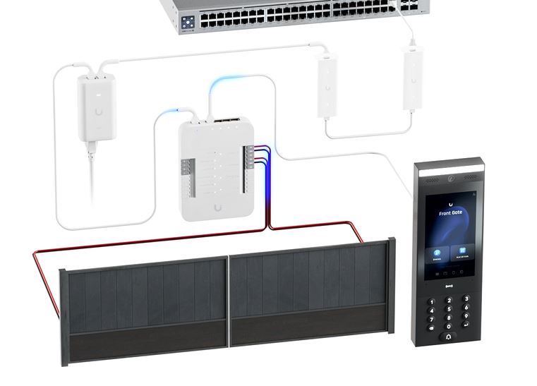 Ubiquiti Přístupový systém pro brány (startovní sada) - 1x HUB, 2x intercom s NFC, 2x PoE/Wire extender, 1x PoE adaptér
