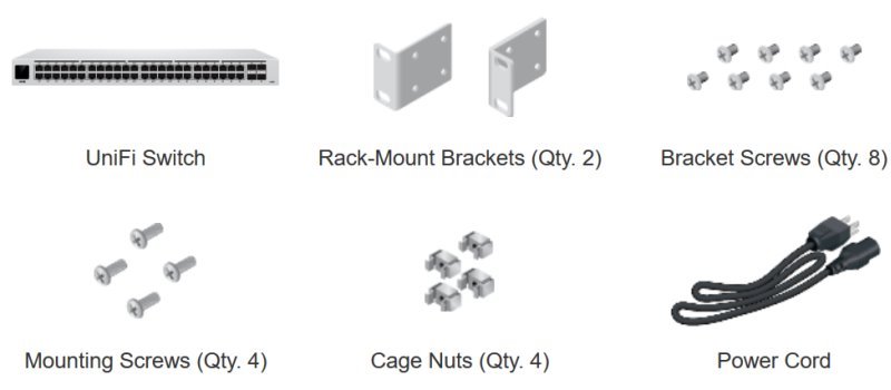 Ubiquiti Switch L2 UniFi USW-48-POE, 48-Port Gigabit, 4x SFP, 32x PoE-out, PoE budget 195W