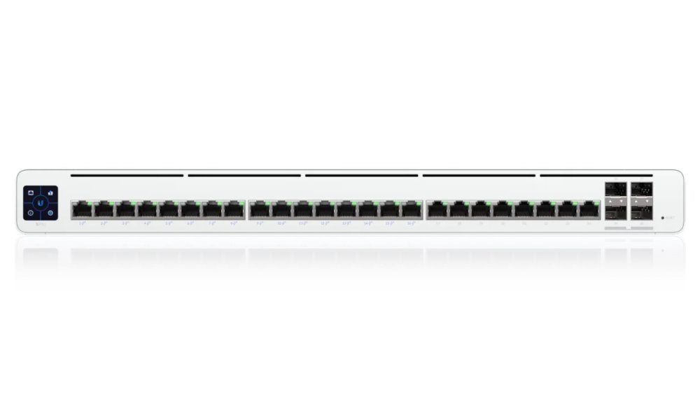 Ubiquiti Switch Pro, 24x GbE RJ45, 4x 10G SFP+, 16x pasivní PoE výstup, 220W PoE budget