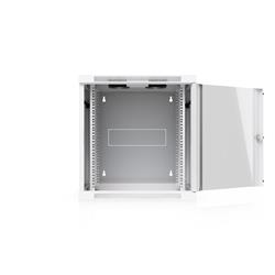 Ubiquiti UniFi 12U nástěnný rackový rozvaděč, výklopný, skleněné dveře