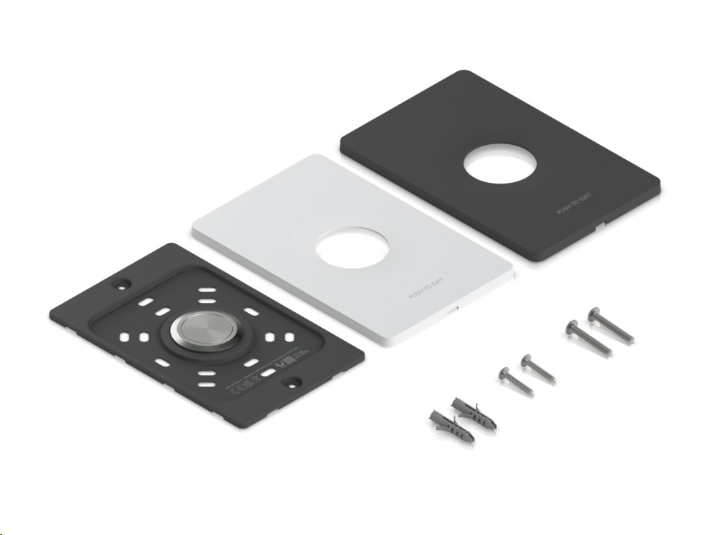 Ubiquiti UniFi Access Button (UA-Button) - tlačítko Push-to-Exit určené pro UniFi Access Hub, bílý a černý rámeček