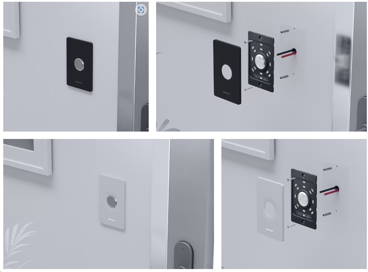 Ubiquiti UniFi Access Button (UA-Button) - tlačítko Push-to-Exit určené pro UniFi Access Hub, bílý a černý rámeček