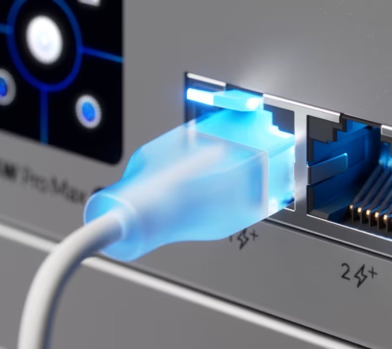 Ubiquiti UniFi Etherlighting Patch Cable 0,15m (UACC-Cable-Patch-EL-0.15M-W) - 0,15m, Cat.6, 2.5Gbps, bílý