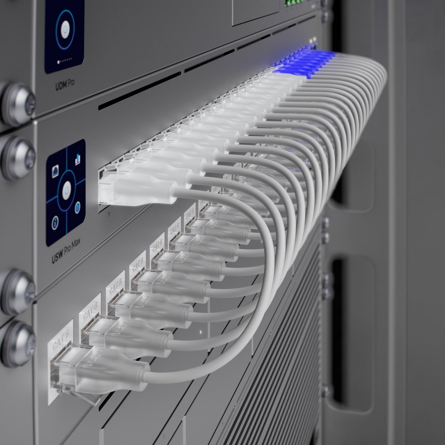 Ubiquiti UniFi Etherlighting Patch Cable 0,3m (UACC-Cable-Patch-EL-0.3M-W) - 0,3m, Cat.6, 2.5Gbps, bílý