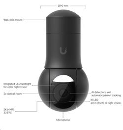 Ubiquiti UniFi Protect G5 PTZ – kompaktní PTZ kamera, černá