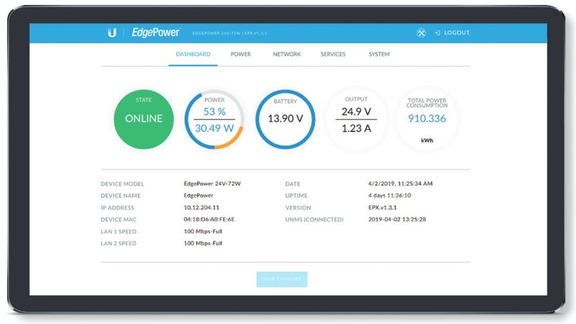 Ubiquiti Záložní zdroj/Poe Injektor, UPS, 24V DC, 72W, PoE, 2x RJ-45, černý (baterie není součásti balení)