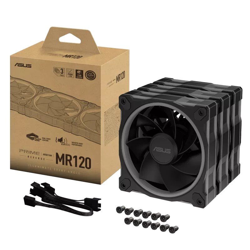 Ventilátor ASUS Prime MR120 FAN ARGB Reverse Black 3pack