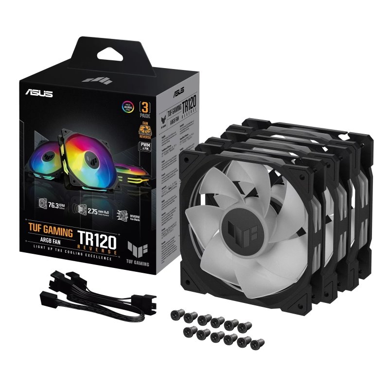 Ventilátor ASUS TUF Gaming TR120 FAN ARGB Reverse Black 3pack