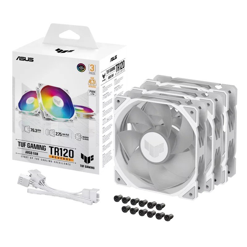 Ventilátor ASUS TUF Gaming TR120 FAN ARGB Reverse White 3pack