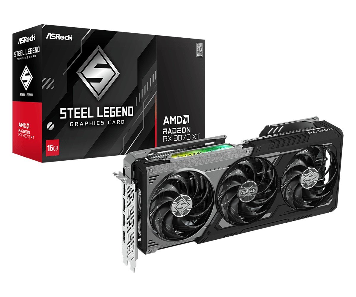 VGA Asrock Radeon RX 9070 XT Steel Legend Dark 16G GDDR6