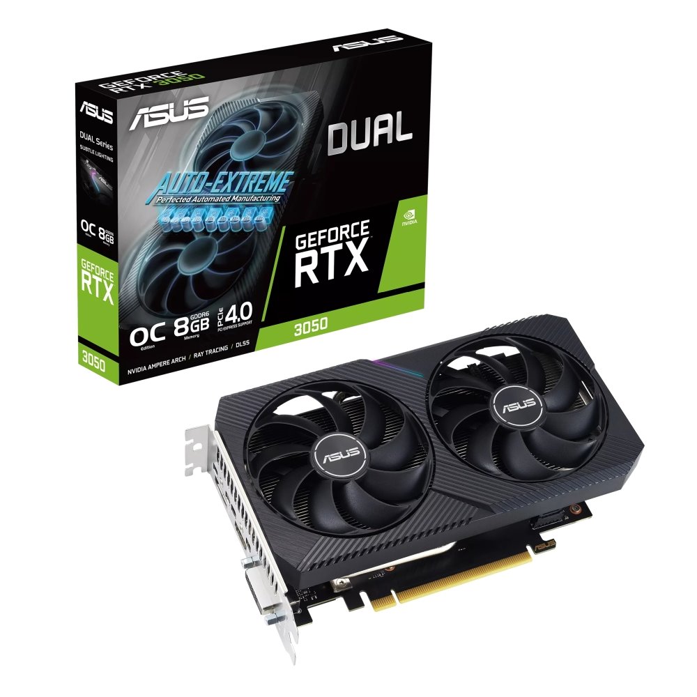 VGA ASUS Dual GeForce RTX 3050 V2 8GB GDDR6 OC