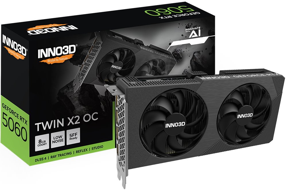 VGA INNO3D NVIDIA GeForce RTX 5060 Twin X2 OC V2 8GB GDDR7