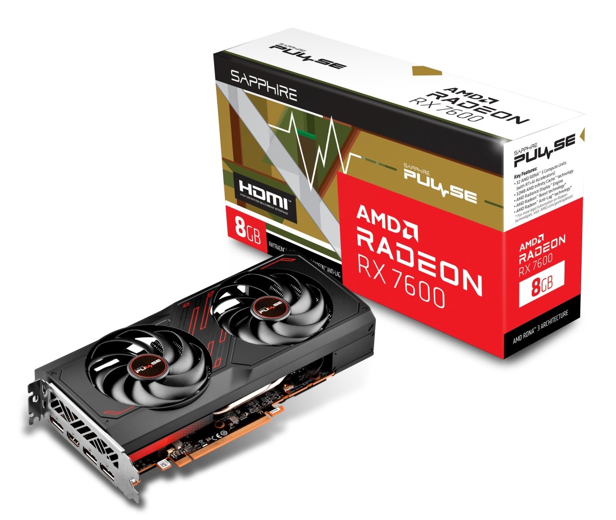 VGA SAPPHIRE PULSE AMD Radeon RX 7600 OC 8GB