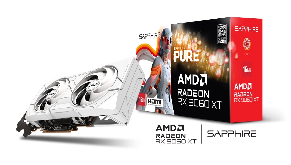 VGA SAPPHIRE PURE AMD Radeon RX 9060 XT OC 16GB, White (pošk. obal)