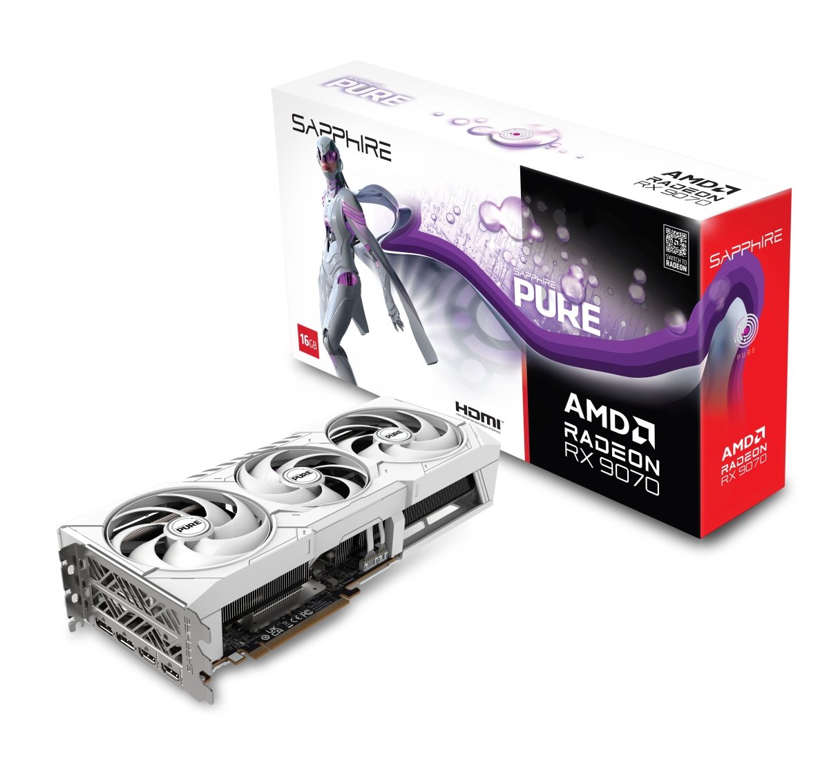 VGA SAPPHIRE PURE AMD Radeon RX 9070 OC 16GB WHITE (pošk. obal)