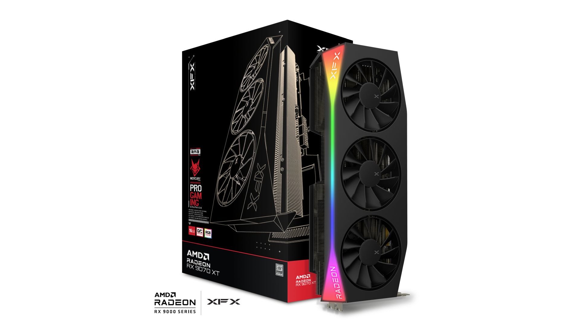 VGA XFX Mercury AMD Radeon RX 9070 XT OC 16GB GDDR6 Gaming edition RGB