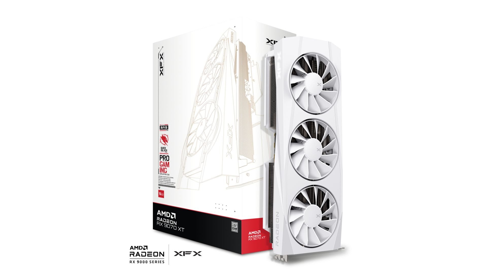 VGA XFX Quicksilver AMD Radeon RX 9070 XT 16GB GDDR6, White (pošk. obal)