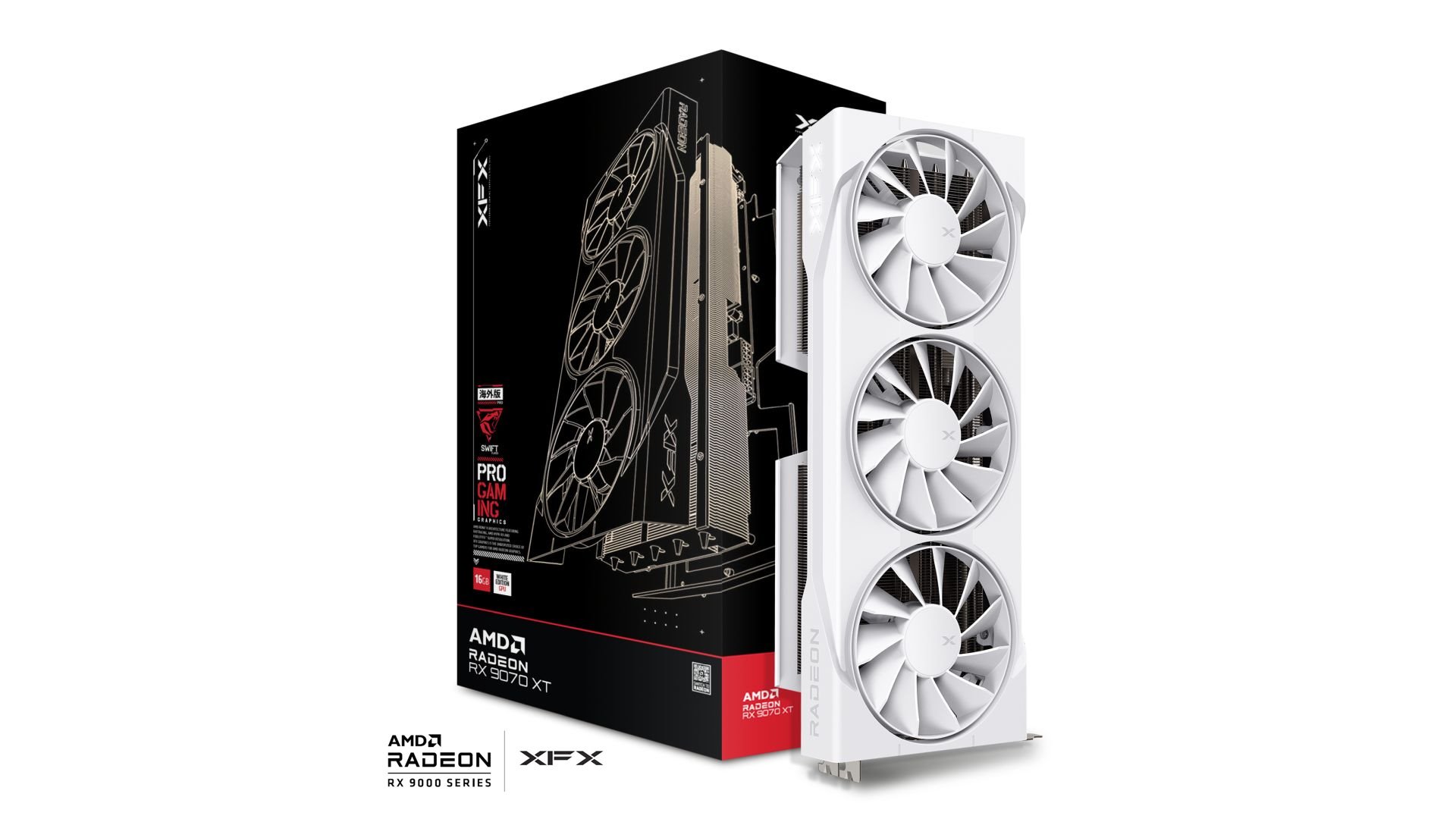 VGA XFX Swift AMD Radeon RX 9070 XT 16GB GDDR6, White