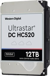 Western Digital Ultrastar DC HC520 3.5in 26.1MM 12000GB 256MB 7200RPM SAS ULTRA 512E SE P3