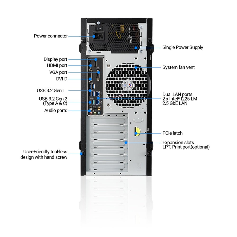 WS ASUS EC E500 G9, LGA1700, 4xDDR5, 4xPCIe, 1x2.5"/3x3.5", 3xM.2, 2x2.5Gb LAN, 750W, Tower 3U