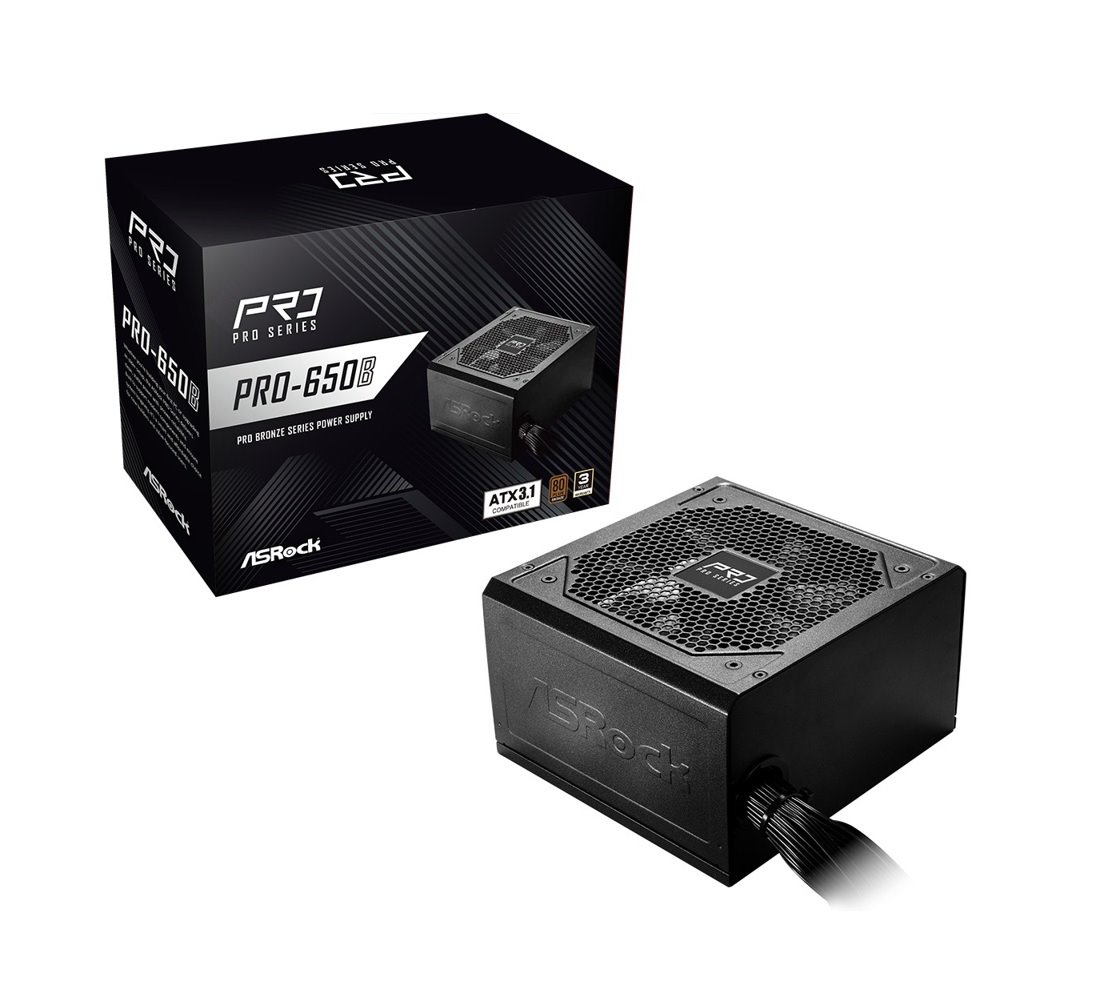 Zdroj Asrock PRO-650B, 650W, Bronze, ATX 3.1
