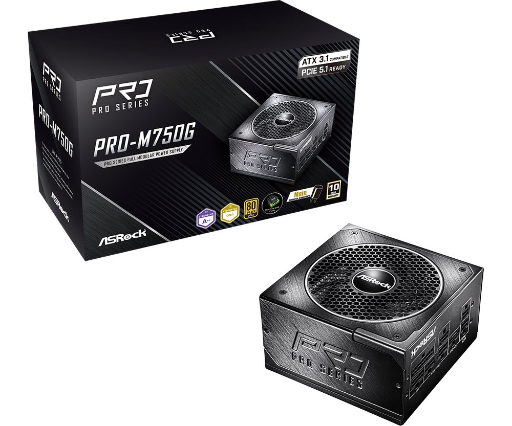 Zdroj Asrock PRO-M750G, 750W, 80+ Gold, ATX 3.1, modular