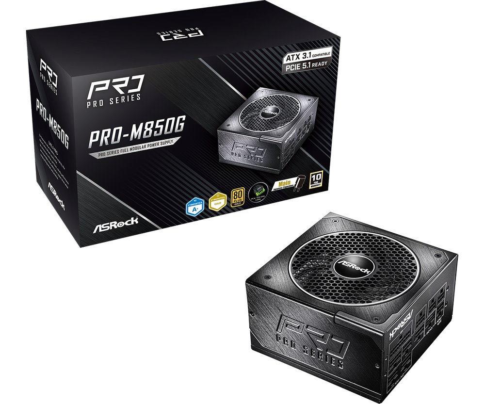 Zdroj Asrock PRO-M850G, 850W, 80+ Gold, ATX 3.1, modular