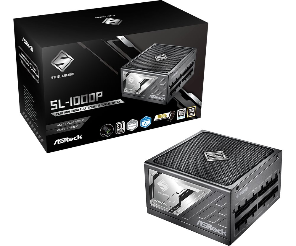 Zdroj Asrock Steel Legend SL-1000P, 1000W, 80+ Platinum, ATX 3.1, modular
