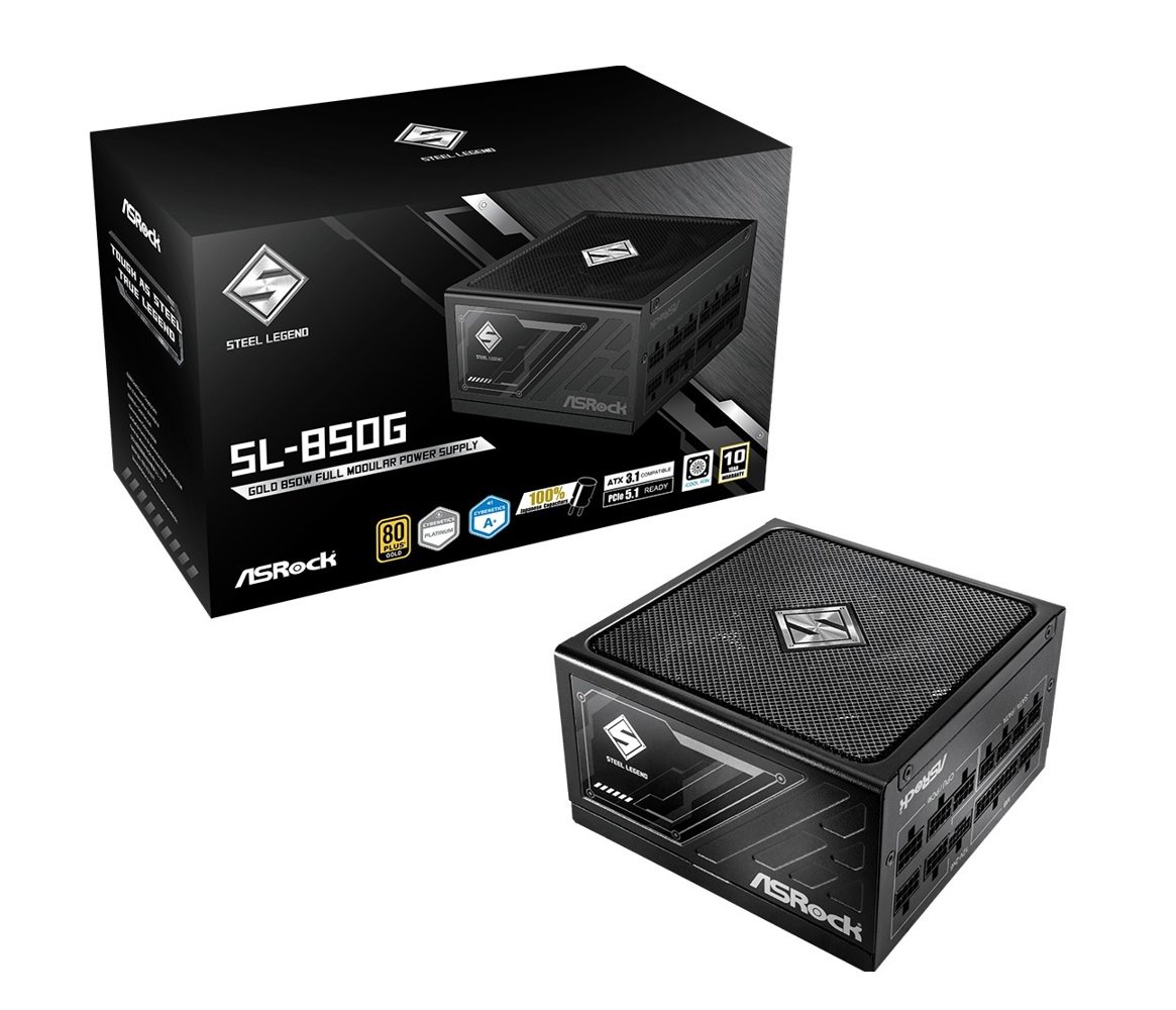 Zdroj Asrock Steel Legend SL-850G, 850W, 80+ Gold, ATX 3.1, modular