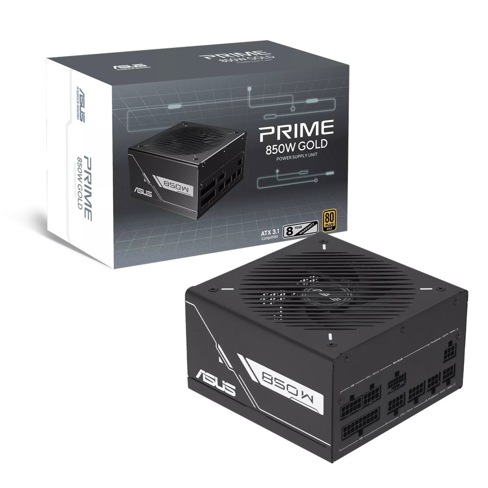 Zdroj Asus Prime 850W Gold Black ATX 3.1 - 850W, 80+ Gold, modular, black
