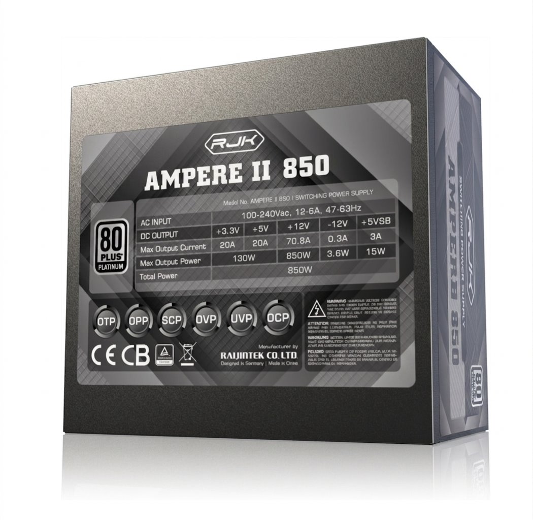 Zdroj Raijintek AMPERE II 850 ATX 3.1 - 850W, 80+ Platinum, modular