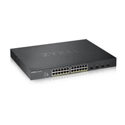 Zyxel XGS1935-28HP, 28 Port Lite-L3 Smart Managed PoE Switch, 24x Gigabit PoE and 4x 10G SFP+, hybrid mode, standalone o