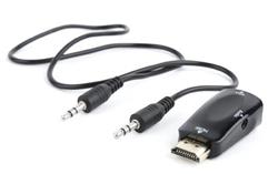 Gembird adaptér HDMI (M) na VGA (F) + 3.5 mm audio (M na M), single port, černý